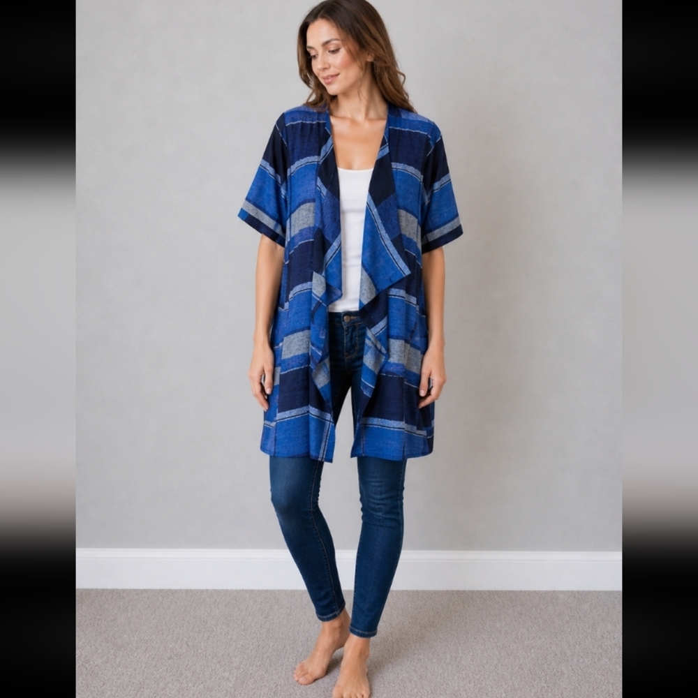 LLR Sheer Shirley Kimono Patchwork Oversize S